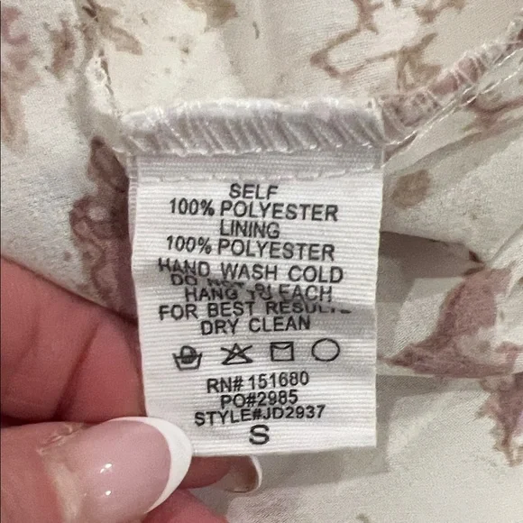 Storia Cream and Pink Ruffle Dress Size S - Picture 8 of 9